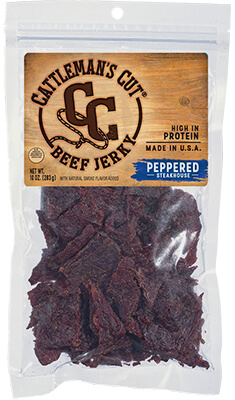 Image of Cattleman's Cut Peppered Steakhouse Beef Jerky packaging
