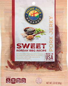 Image of Pacific Gold Reserve Sweet Korean BBQ Pork Jerky packaging