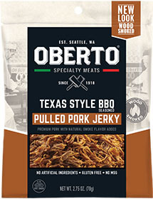 Image of All Natural Pulled Pork Jerky packaging