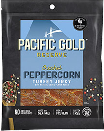 Image of Pacific Gold Reserve Peppercorn Turkey Jerky packaging